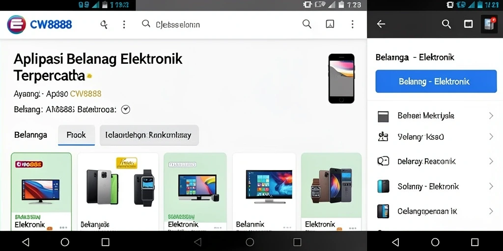 Tampilan antarmuka CW8888 yang menarik dan fungsional untuk belanja elektronik.