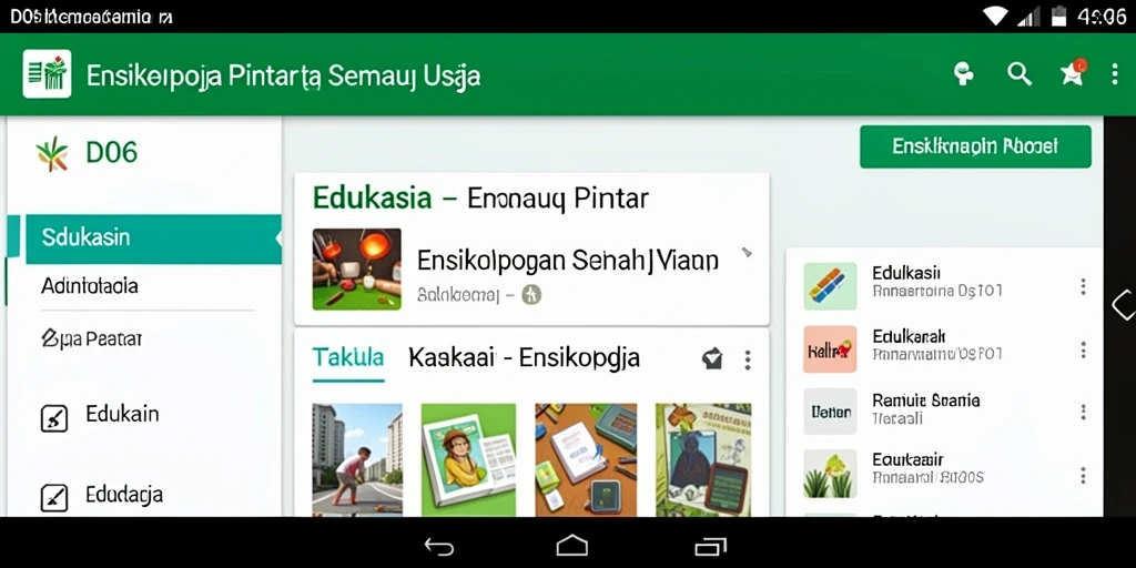 Antarmuka aplikasi D06 yang sederhana dan informatif.