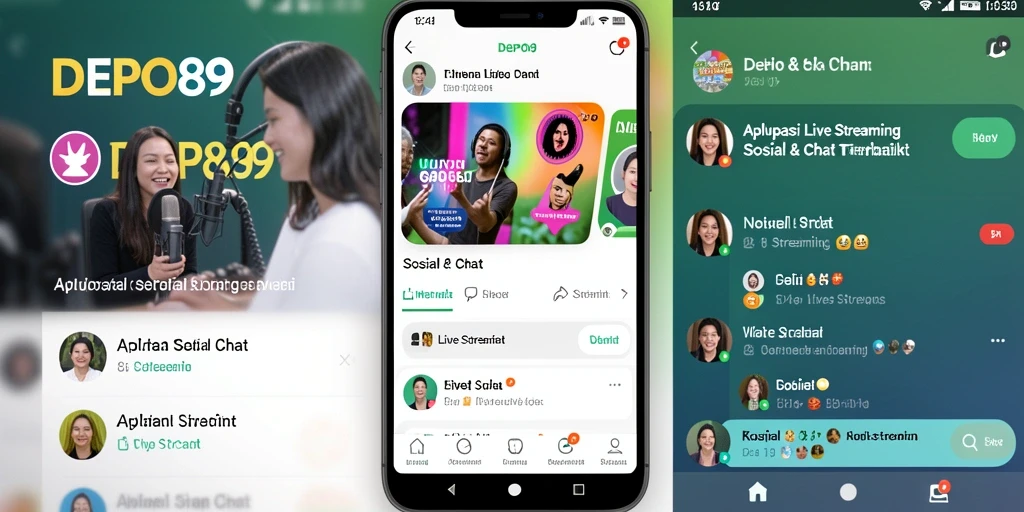 Tampilan antarmuka aplikasi DEPO89 untuk Live Streaming yang intuitif.