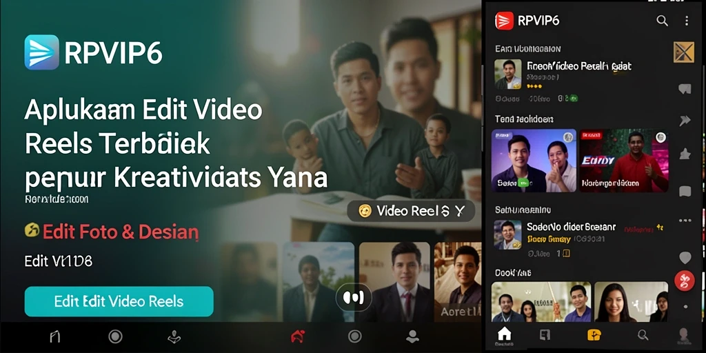 Tampilan antarmuka RPVIP6 yang ramah pengguna untuk Edit Video Reels.