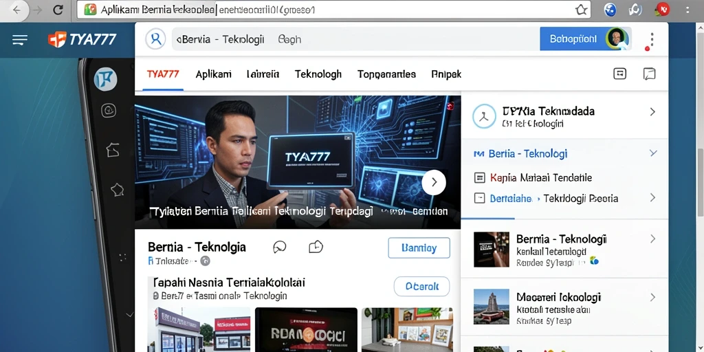 Antarmuka aplikasi TYA777 yang informatif tentang berita teknologi.