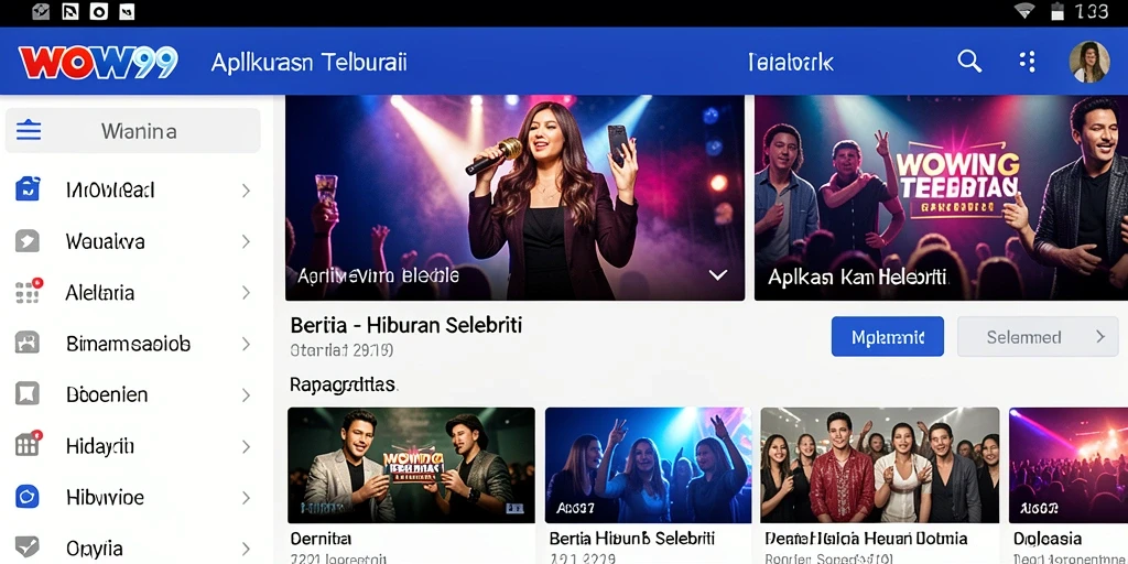 Antarmuka intuitif dan penuh informasi hiburan selebriti.