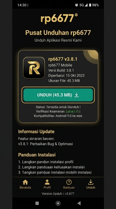 Tampilan halaman APK rp6677