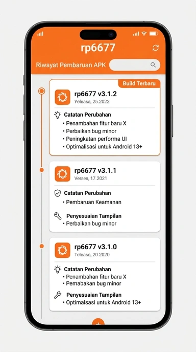 Tampilan riwayat versi rp6677